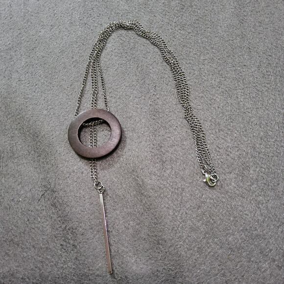 Woman's Long Layered Minimalist Necklace 24" - Picture 3 of 7